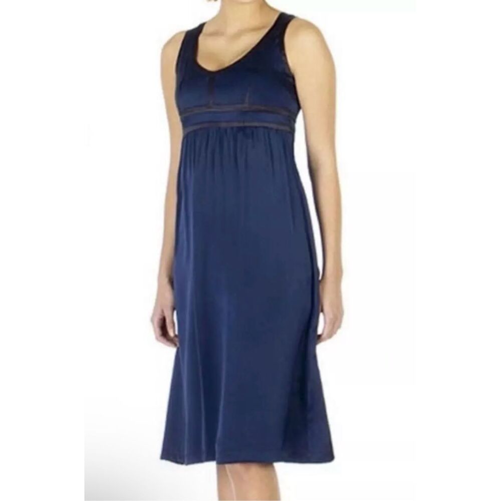 Proenza Schouler Dress Black Blue Womens 5 Silk Crew Sleeveless‎ Baby Doll Y2K